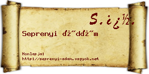 Seprenyi Ádám névjegykártya